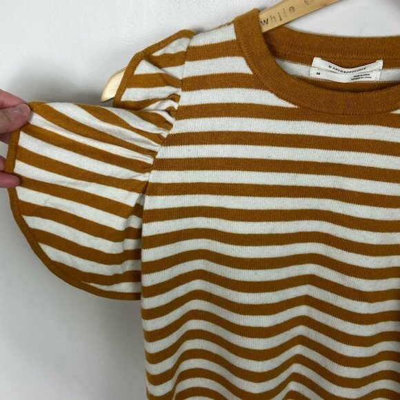 Anthropologie Jillian Flutter Sleeved‎ Top Size XS Stripe Ruffle Knit Bohemian - Picture 8 of 11